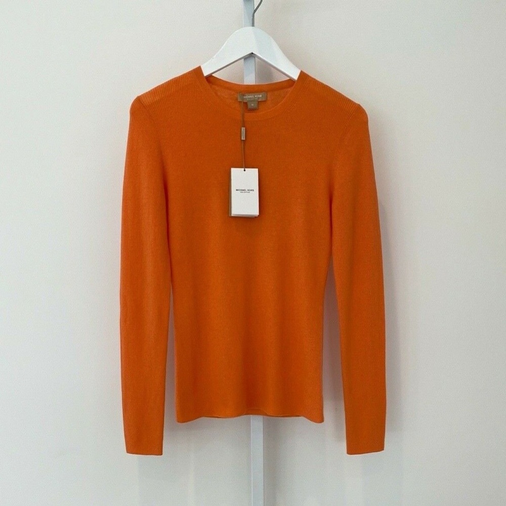 MICHAEL KORS COLLECTION APRICOT CASHMERE SWEATER M NWTS!